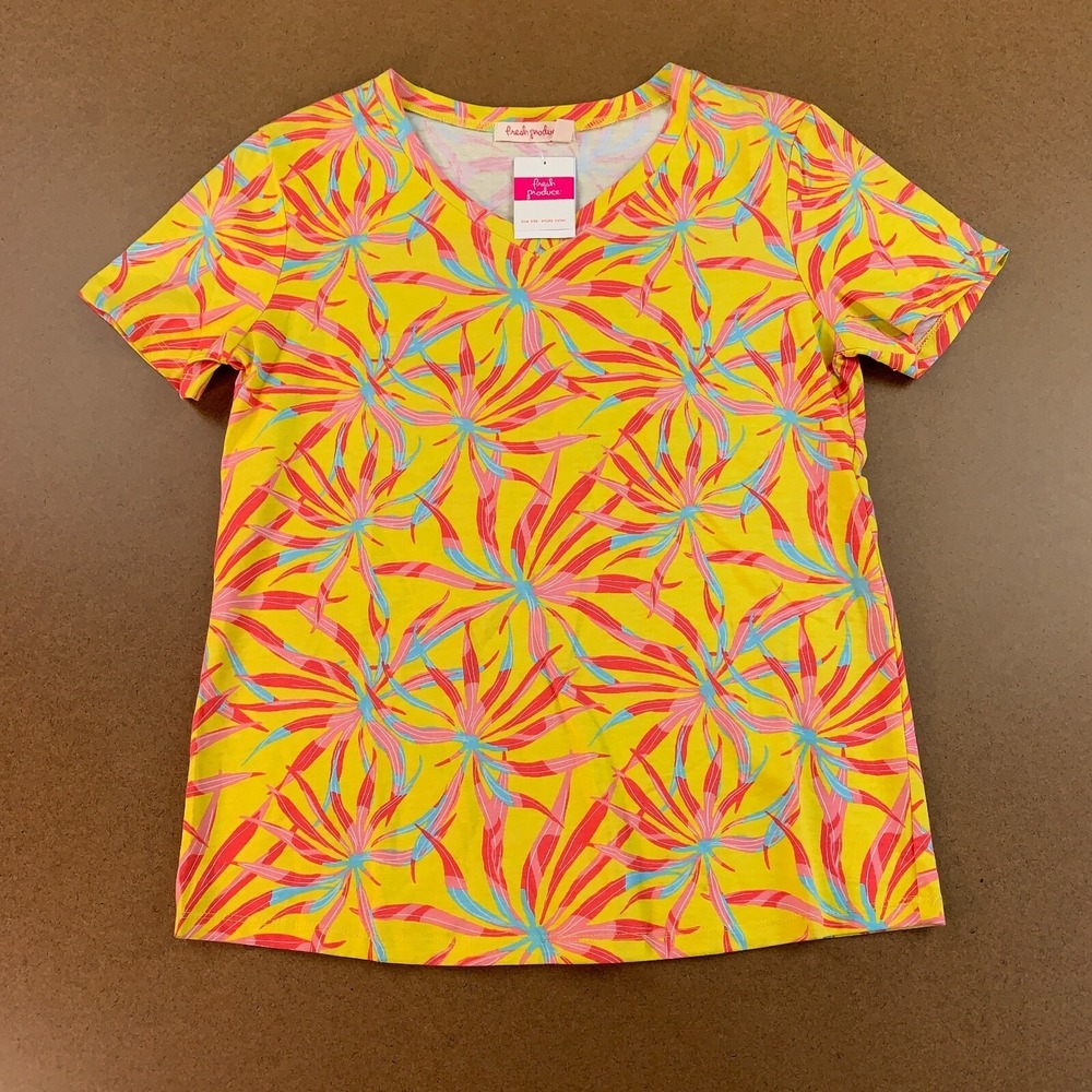 Fresh Produce Size XS Sunkissed V-Neck T-Shirt Tropical Yellow NWT
